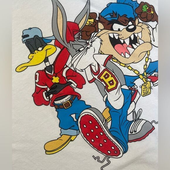 Vintage Looney Tunes Graphic Long Sleeve White Shirt - Picture 2 of 9